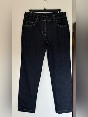 Vintage Y2K Gold Flava Dark Wash Jeans w/ Rainbow Contrast Stitching Streetwear